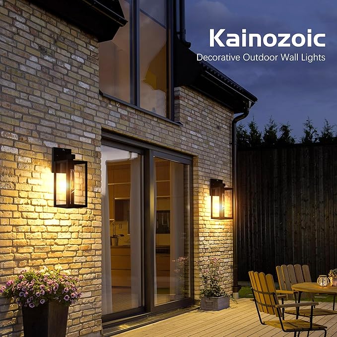 Dawn to Dusk Outdoor Sensor Motion Sensor Light Fixture Waterproof Porch Lights Anti-Rust Exterior Wall Mount Light Outdoor Wall Lantern for Patio Front Door Garage - 2 Pack