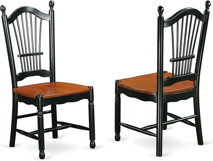East West Furniture QUDO5-BCH-W 5 Piece Modern Dining Table Set Includes a Rectangle Wooden Table with Butterfly Leaf and 4 Dining Room Chairs, 40x78 Inch, Black & Cherry