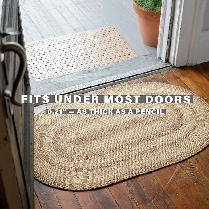 Homespice Cookie Dough Jute Braided Rug 5x8' - Rustic Country Rugs for Living Room and Bedroom for Farmhouse Decor