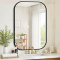 Bathroom Mirrors for Over Sink, 28x40 Black Vanity Mirror for Bathroom Sink, HD Shatterproof Squircle Wall Mirror for Bathroom Washroom Lavatory Restroom Metal Frame