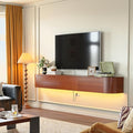 Fully Assembled Floating TV Stand with Drawers, 78IN Vintage Wall Mounted Entertainment Center, Minimalist Large Storage Console Under TV, Solid Wood Media Shelf for Living Room, Bedroom