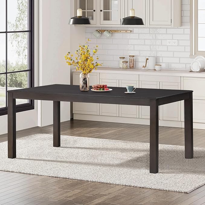 COLAMY Rectangular Dining Table Set for 4, Wood Dining Table for 4 with Chairs, 60 Inch Dining Table and Chairs for Kitchen, Dining Room, Brown/Ivory