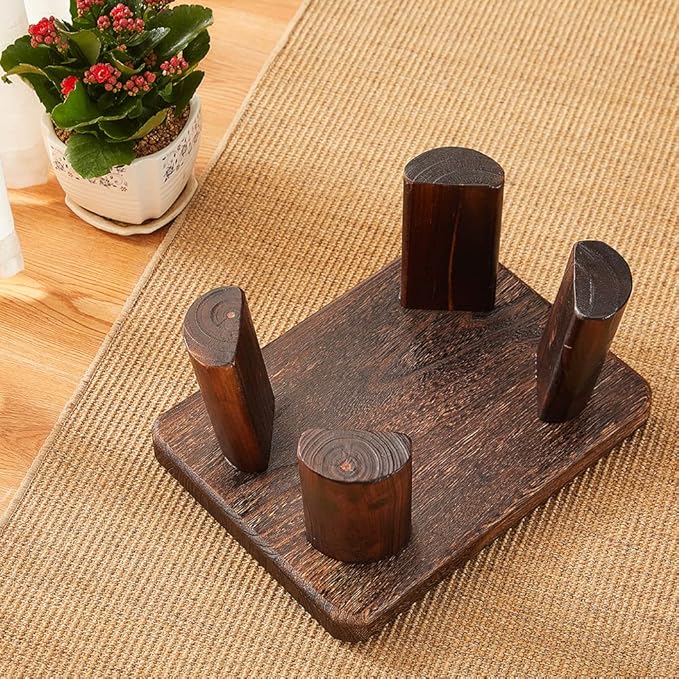 Wooden Stool, Bedside Step Stool, Step Ladder for Kitchen & Bathroom, Foot Rest Stool, Super Sturdy Hold Up to 500 LBS (14.2"x10.6"x7.1")