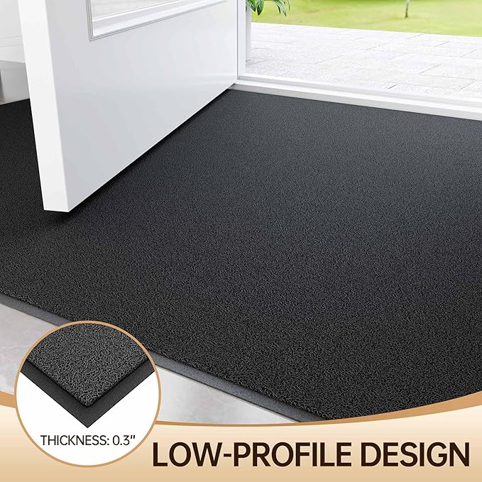 Amyracel Front Door Mat Indoor Outdoor Entrance, 36" x 60" All-Season Waterproof Heavy Duty Doormat for Outside Entry, Stain and Fade Resistant, Low Profile, Easy Clean Patio Entryway Mat