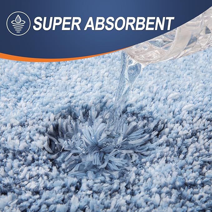 OLANLY Bathroom Rugs Mat 47x32, Extra Soft Absorbent Microfiber Bath Rugs, Rubber Backing, Quick Dry, Machine Washable Bath Mats for Bathroom Floor, Tub and Shower, Home Decor Accessories, Blue