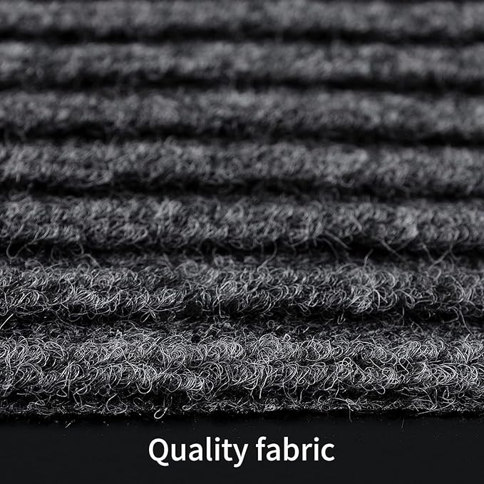TANYOYO 4' X 6' Commercial Grade Door Floor Mat Brush Step Entrance Mat Vinyl Backed Utility Doormat Heavy Duty Floor Rugs Commercial Outdoor Carpet Indoor Entrance Mat,Grey