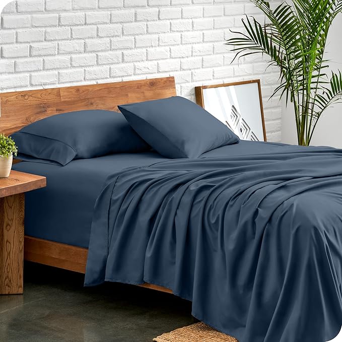 Bare Home King Sheet Set - Luxury 1800 Ultra-Soft Microfiber King Bed Sheets - Double Brushed - Deep Pockets - Easy Fit - 4 Piece Set - Bedding Sheets & Pillowcases (King, Bering Sea)