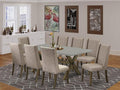 East West Furniture X797FL716-9 9 Piece Dining Set Includes a Rectangle Dining Room Table with X-Legs and 8 Dark Khaki Linen Fabric Upholstered Parson Chairs, 40x72 Inch, Multi-Color