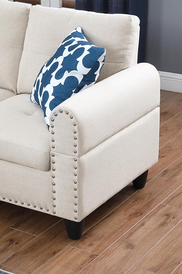 Halibur Sectional Sofa or Couch for Living Room, Apartment, Bedroom, Office