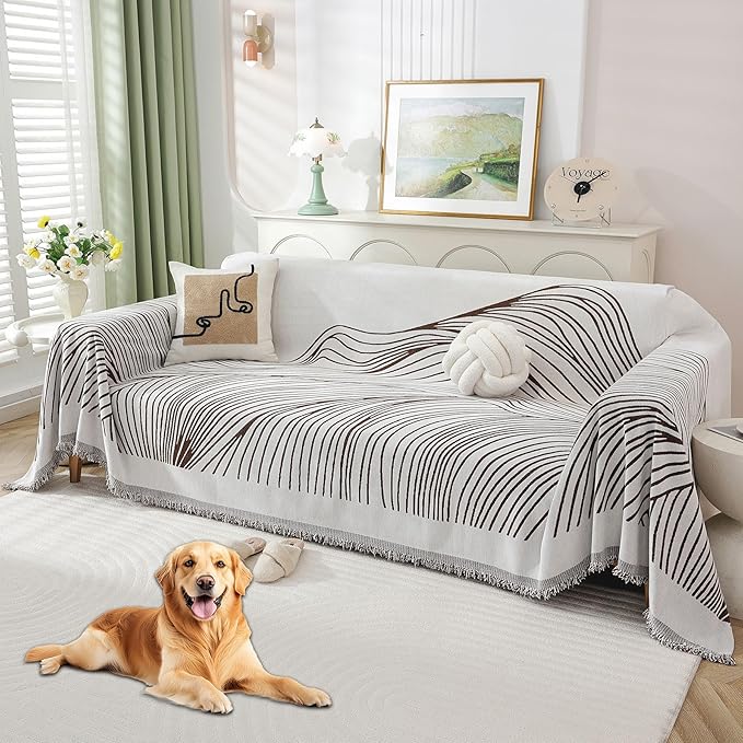 Non Slip Sofa Covers Couch Covers for 3 Cushion Couch Sofa Pet Friendly Washable Couch Covers for Sofa, Soft Thick Sectional Couch Covers L Shape Furniture Protector for Kids, Dogs 71" X118"