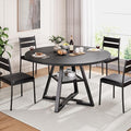 Round Dining Table for 4,Kitchen Dining Room Circle Dinner Pedestal Table,Space Saving Wood Kitchen & Dining Room Furniture (Black, 42In)
