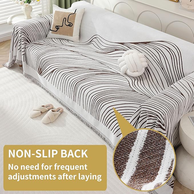 Non Slip Sofa Covers Couch Covers for 2 Cushion Couch Sofa Pet Friendly Washable Couch Covers for Sofa, Soft Thick Sectional Couch Covers L Shape Furniture Protector for Kids, Dogs 71" X102"