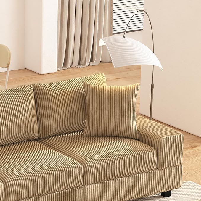 Eafurn Convertible L Shaped Modular Sectional Sofa Couch, 5 Seater Corduroy Upholstered Corner Sofa Lounge Couch with Extra Wide Reversible Chaise Lounge and Headrest for Living Room