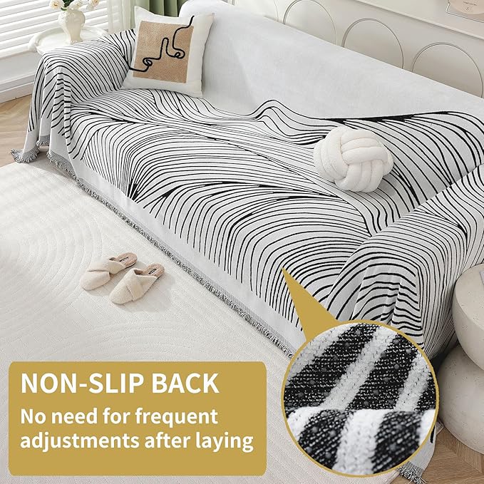 Non Slip Sofa Covers Couch Covers for 3 Cushion Couch Sofa Pet Friendly Washable Couch Covers for Sofa, Soft Thick Sectional Couch Covers L Shape Furniture Protector for Kids, Dogs 71" X134"