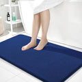 OLANLY Thick Memory Foam Bath Mat Rug 44x24, Extra Soft Absorbent Bathroom Rug, Quick Dry Bath Mats, Non-Slip, Machine Washable Carpet for Bathroom, Tub and Shower, Home Decor Accessories, Navy