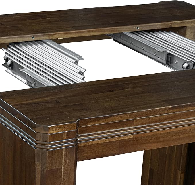 X02SI-2C8-04 - 6 pc Modern Dining Set contains an Extendable Rectangle Kitchen Table, 1 Coffee Table, 2 Dining Chairs and 2 Modern Benches, 39x120 Inch, Antique Walnut
