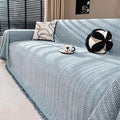 Nobildonna Sofa Cover Washable Soft Thicken Chenille Couch Cover with Tassel,Waterproof Sofa Slipcovers for 2 Cushion Couch,Loveseat,Futon Couch Furniture Protector Pet-Friendly,Dusty Blue 71"x102"