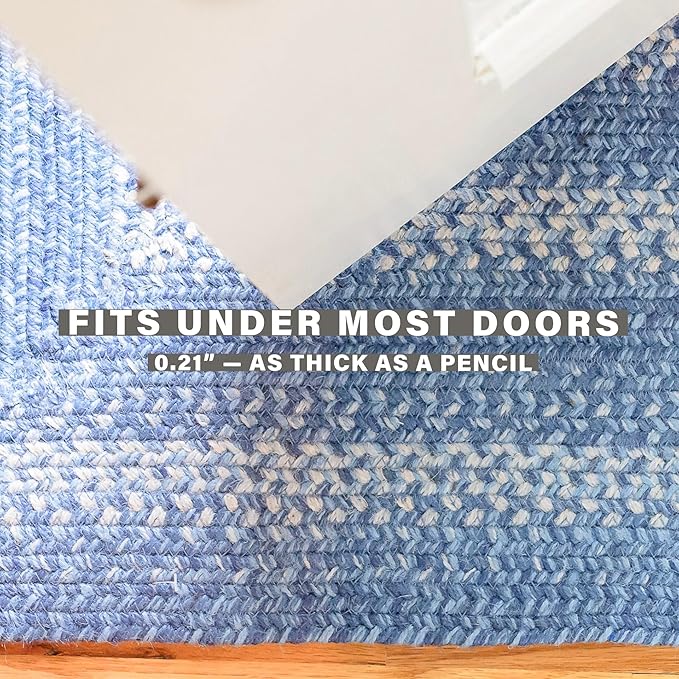Homespice Denim Jute Blue 8x10' Braided Oval Area Rugs for Living Room, Bedroom and Dining Room. Pet Friendly. Decor Styles- Farmhouse Rug, Rustic, Vintage, Cottage, Primitive, Country, Boho Rug