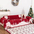 MYSKY HOME Christmas Couch Cover, Washable Pet Couch Covers for Sofa, Sectional Couch Covers L Shape Throw Sofa Slipcover, Soft Washable Sofa Covers for 2 Cushion, 71"x118", Red