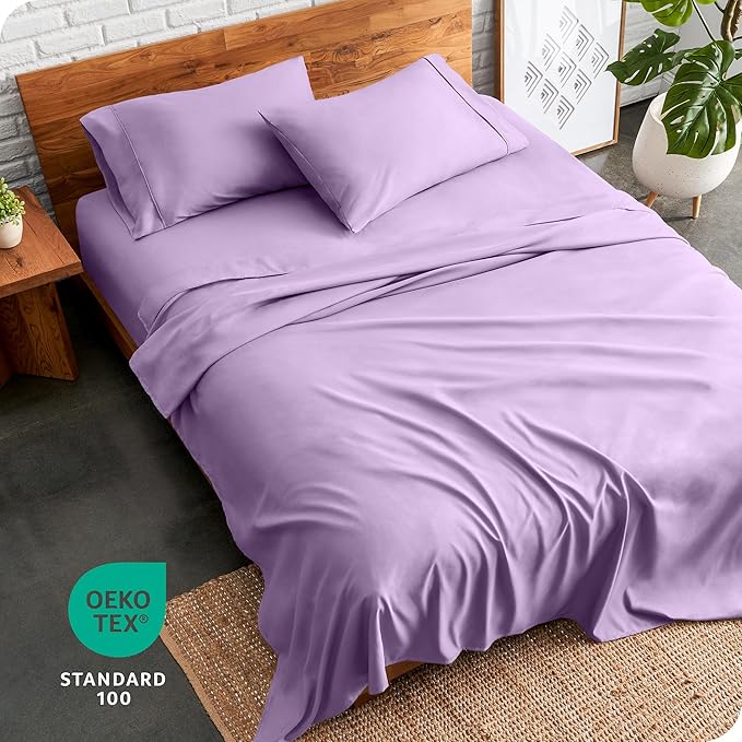 Bare Home Full Sheet Set - Luxury 1800 Ultra-Soft Microfiber Full Bed Sheets - Double Brushed - Deep Pockets - Easy Fit - 4 Piece Set - Bedding Sheets & Pillowcases (Full, Lavender)