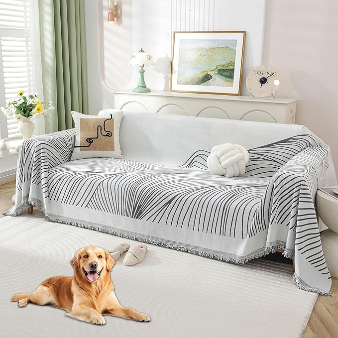 Non Slip Sofa Covers Couch Covers for 3 Cushion Couch Sofa Pet Friendly Washable Couch Covers for Sofa, Soft Thick Sectional Couch Covers L Shape Furniture Protector for Kids, Dogs 71" X134"