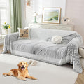 Non Slip Sofa Covers Couch Covers for 3 Cushion Couch Sofa Pet Friendly Washable Couch Covers for Sofa, Soft Thick Sectional Couch Covers L Shape Furniture Protector for Kids, Dogs 91" X134"