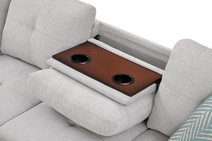 Halibur Sectional Sofa or Couch with Ottoman for Living Room, Apartment, Bedroom, Office