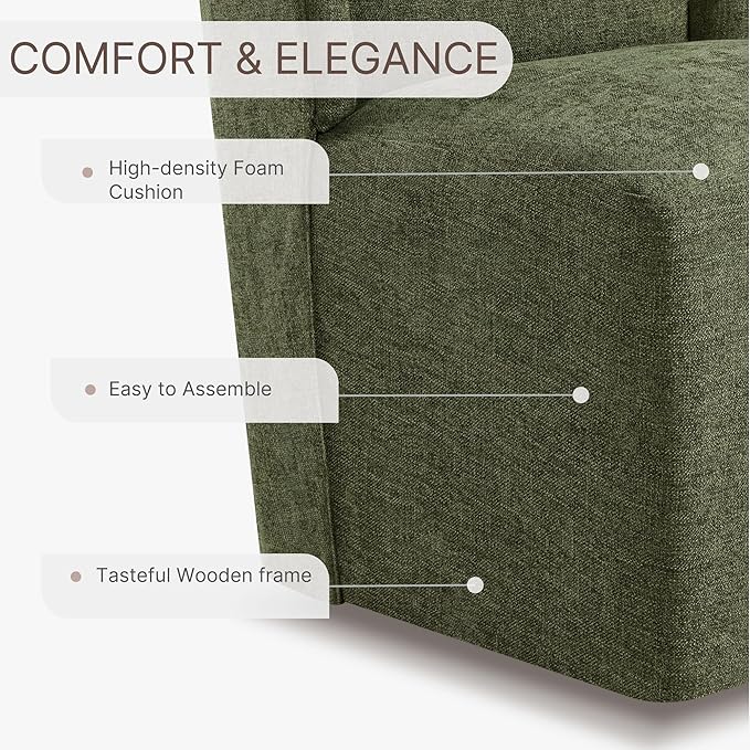 Upholstered Dining Chair with Casters Wingback Modern Side Armless Deskchair with Rollers for Diningroom Bedroom Livingroom Reading Room,Green,4 Box