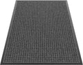 Sturdy Front Door Mat Outside Entrance, 4' x 3' All-Season All-Weather Doormat Waterproof, Stain and Fade Resistant, Natural Rubber Indoor Outdoor Welcome Door Mat Trap Dirt