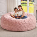 Hobestluk Bean Bag Chairs Adults Beanbag Chair with Filler Large Bean Bags with Fluffy Embossed Cover, Giant Bean Bag Chairs for Adults (Pink, 6FT - 70" x 70" x 15")