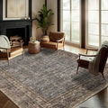 Washable Area Rug 9'x12' Retro Boho Design Non-Shedding Easy Care Ideal for High Traffic Areas in Living Room Bedroom Office Coffee Table Kitchen Large Carpet