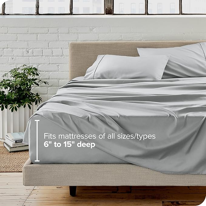 Bare Home King Sheet Set - 1800 Ultra-Soft Microfiber King Bed Sheets - Double Brushed - Deep Pockets - Easy Fit - 4 Piece Set - Bed Sheets (King, French Grey)