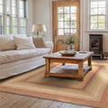 Homespice Kingston Jute Braided Area Rugs 8x10' – Ideal as Multicolor Dining Room Rugs for Under Table for Country Decor