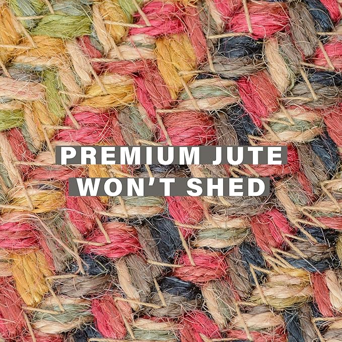 Homespice Kingston Braided Area Rug 6x9' – Multicolor Country Rugs for Living Room, Bedroom and Dining Area