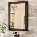 TETOTE 18 x 26 Black Wooden Mirror for Bathroom Wall/Bedroom/Living Room/Entryway Farmhouse Rustic Bathroom Vanity Mirror for Over Sink Waterproof (Horizontal/Vertical Mounted)