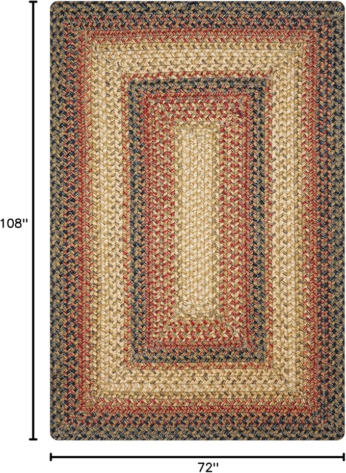 Russet Multicolor Jute Braided Area Rug, 6x9' Rectangle - Warm Country Decor, Perfect for Living Rooms and Dining Rooms - Pet Friendly and Easy to Clean