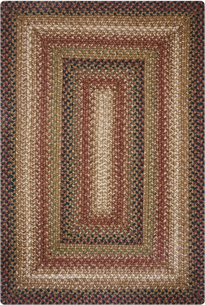 Homespice Gingerbread Jute Brown 6x9' Braided Rug for Living Room, Bedroom Rug and Dining Room. Pet Friendly. Decor Styles- Farmhouse Rug, Rustic, Vintage, Cottage, Primitive, Country, Boho Rug