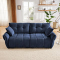 Modern Chenille Fabric 2-Seat Loveseat Sofa, Premium Upholstery Living Room Couch with Tufted Backrest & Comfortable Armrests and High-Resilience Memory Foam Cushions,Blue