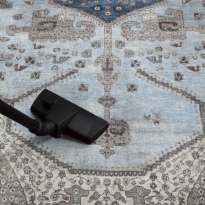 Keen Home Design 9x12 Rug - Machine Washable Area Rug with Non-Slip Backing, Ideal for Living Room, Dining Room, Bedroom - Vintage, Easy Clean, Durable, Low Pile Rug - (9' x 12')