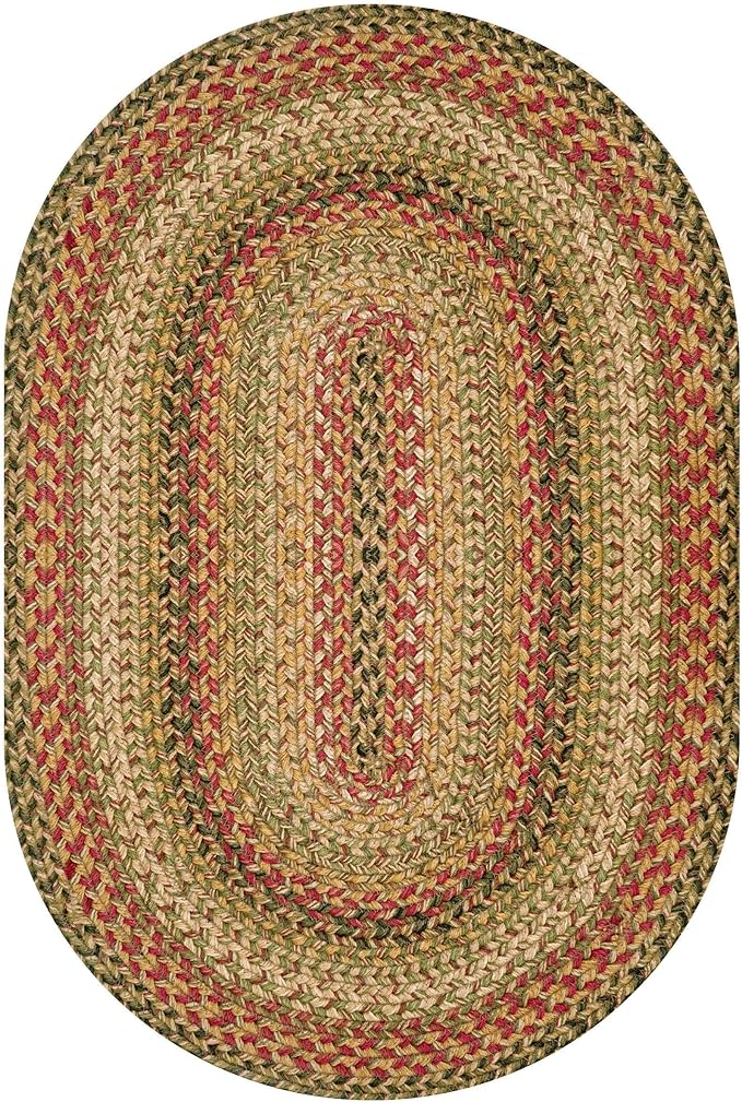 Kingston Oval Braided Rugs 20x30 – A Jute Braided Multi Colored Rug to Use in Kitchen, Entryway, and Bathroom