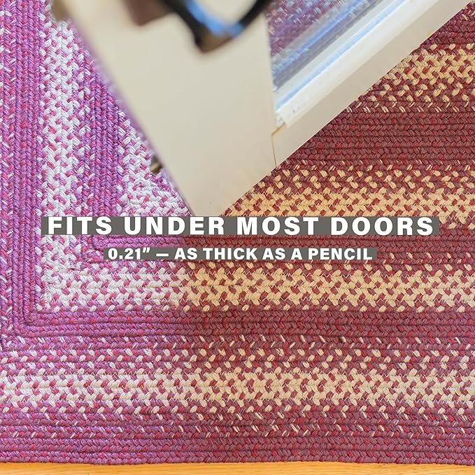 Homespice Autumn Maple Burgundy and Tan Braided Runner Rug, Jute, 22x72 Rectangle - Rustic Primitive Decor for Kitchen, Bathroom, Everywhere