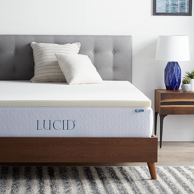 LUCID 2 Inch Traditional Foam Mattress Topper - Hypoallergenic - Ventilated - Conforming Support – TwinXL