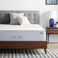 LUCID 2 Inch Traditional Foam Mattress Topper - Hypoallergenic - Ventilated - Conforming Support - Twin
