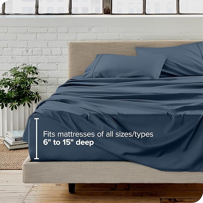 Bare Home Ultra-Soft Full XL Sheet Set - Luxury 1800 - Hydro-Brushed - Deep Pockets - Easy Fit - 4 Piece Set - Bedding Sheets & Pillowcases (Full XL, Bering Sea)
