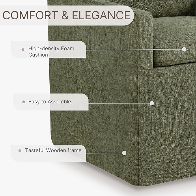 Upholstered Dining Chairs with Casters Easy Assembly Side Deskchair with Rollers for Diningroom, Living Room, Green, 4 Box