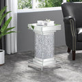 ENENE Mirrored End Table Crushed Diamond Coffee Table for Living Room Small Spaces Side Table for Bedroom Office Hallway Entryway