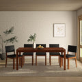 NTC Flow 71 Inch Modern Design, Rectangular Dinner Table for Dining Room, Living Room Furniture, Effortless Assembly, Dark Walnut