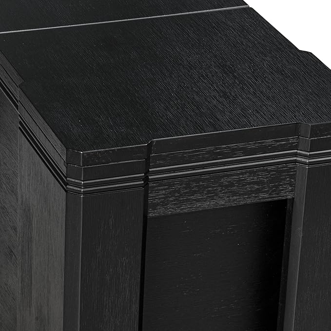 X07SI-B06-48 - 9-piece Dining Room Table Set a Rectangular Kitchen Table and a wooden Bench and 7 coffee Linen Fabric Dining Chair, 39x120 Inch, Wire Brushed Black