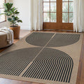 Lahome Modern Rainbow Easy Jute Rug, Washable Rugs 5x7 for Living Room Bedroom Black Farmhouse Indoor Outdoor Patio Carpet, Contemporary Natural Throw Mat Non Slip Carpet for Office RV