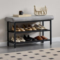 Shoe Rack Shoe Bench Shoe Organizer Storage Rack for Hallway Bedroom Living Room with Comfortable Seat Cushion 80x30x50cm (80cm Grey)